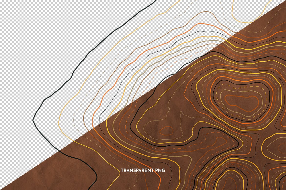 10款褶皱复古地图等高线矢量背景素材 Crumpled Topographic Map Backgrounds_img_2