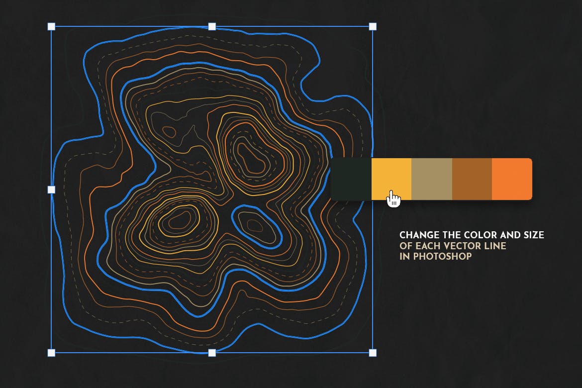 10款褶皱复古地图等高线矢量背景素材 Crumpled Topographic Map Backgrounds_img_2