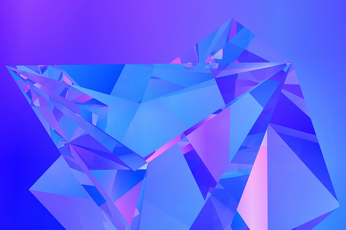 10款抽象多边形晶体背景纹理素材 Crystal Low Poly Refraction Backgrounds_img_2
