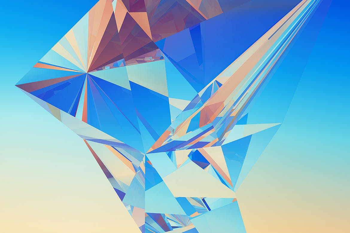 10款抽象多边形晶体背景纹理素材 Crystal Low Poly Refraction Backgrounds_img_2