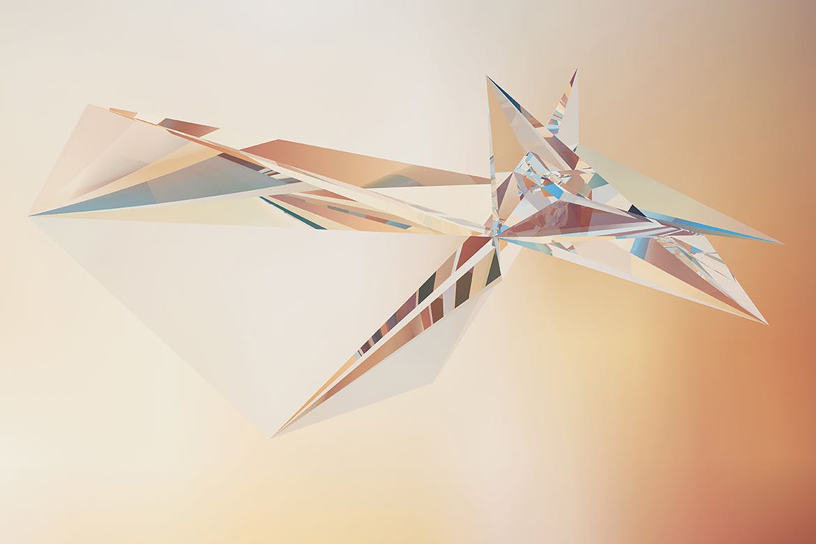 10款抽象多边形晶体背景纹理素材 Crystal Low Poly Refraction Backgrounds_img_2