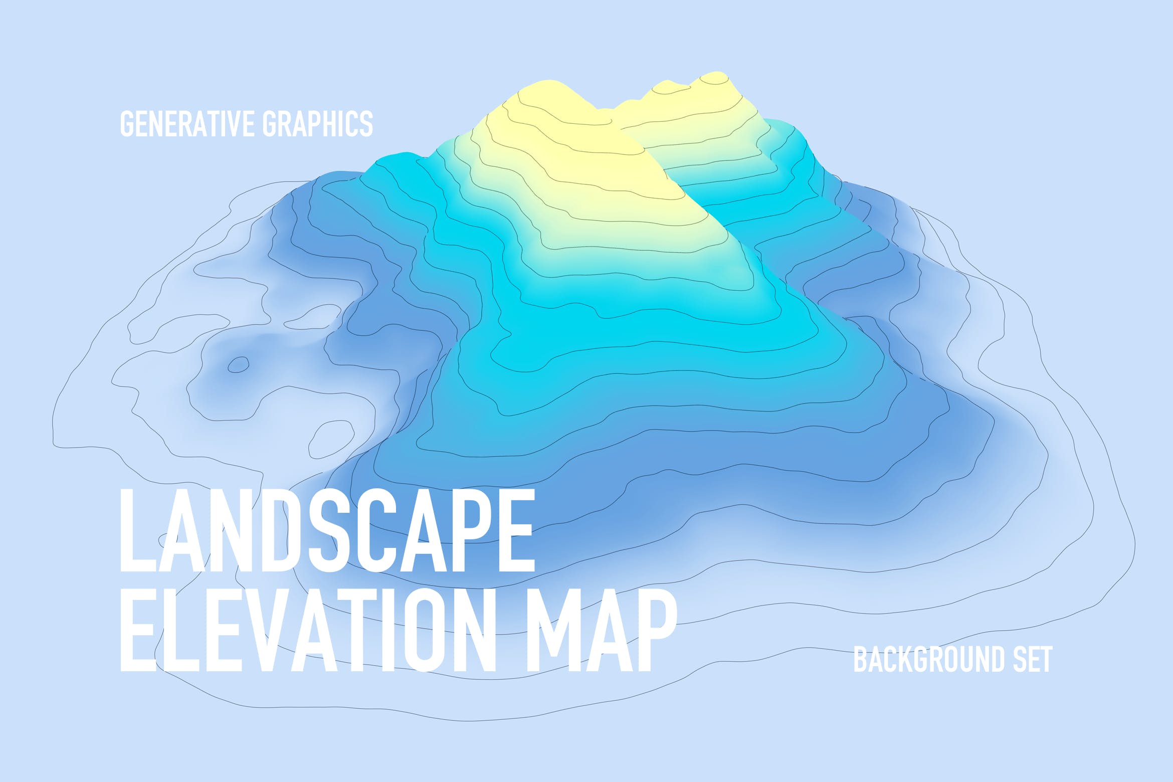 10款抽象等高线渐变山谷丘陵图片背景素材 Landscape Elevation Map Backgrounds_img_2