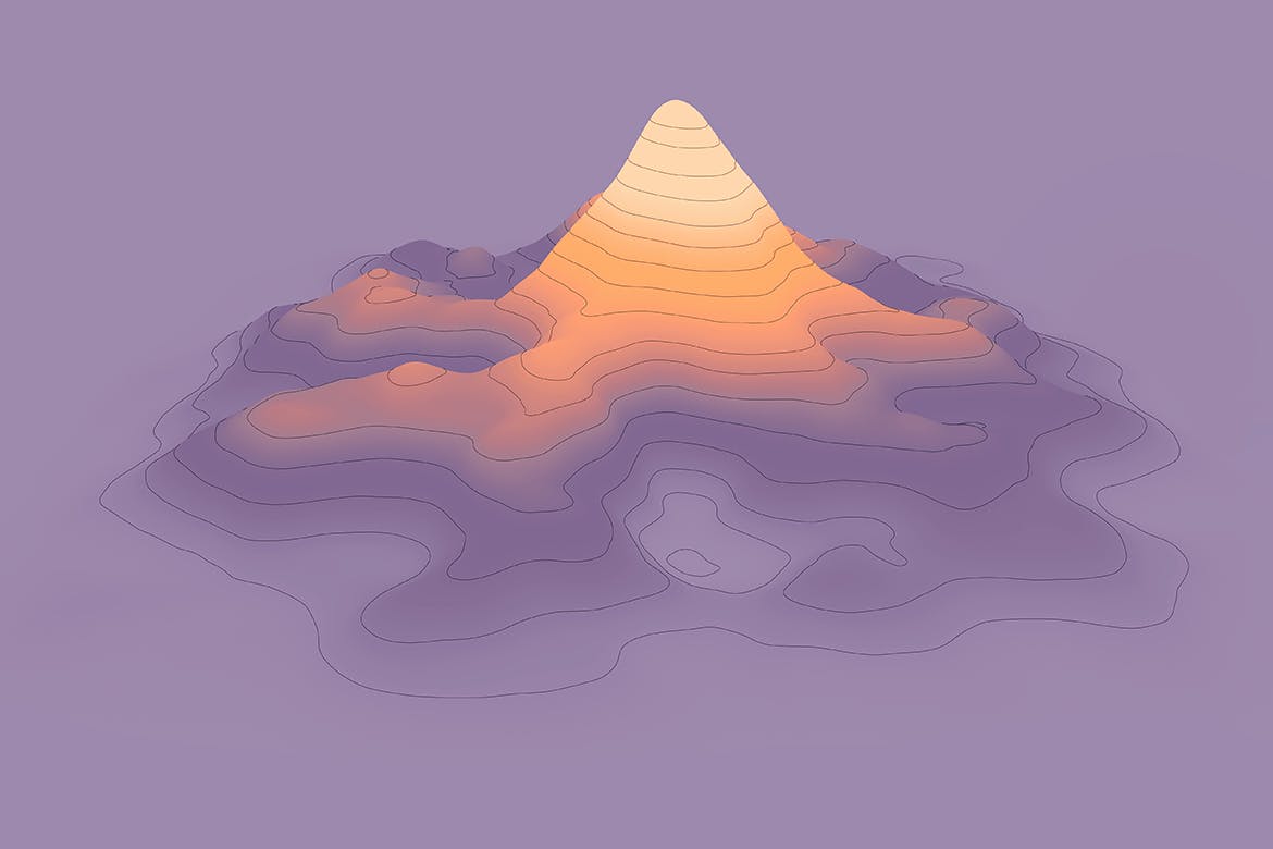 10款抽象等高线渐变山谷丘陵图片背景素材 Landscape Elevation Map Backgrounds_img_2