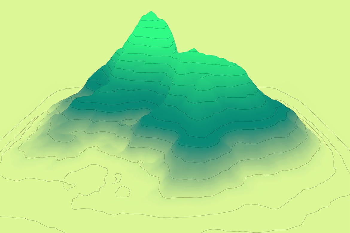 10款抽象等高线渐变山谷丘陵图片背景素材 Landscape Elevation Map Backgrounds_img_2
