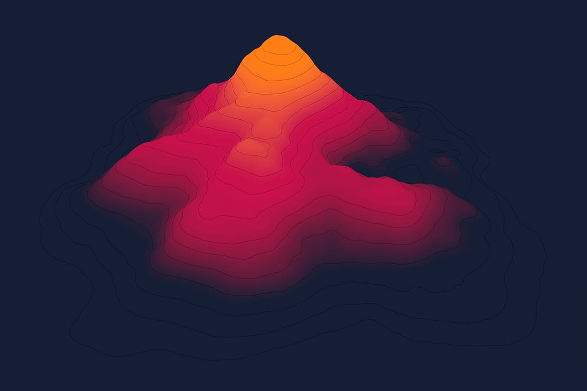 10款抽象等高线渐变山谷丘陵图片背景素材 Landscape Elevation Map Backgrounds_img_2