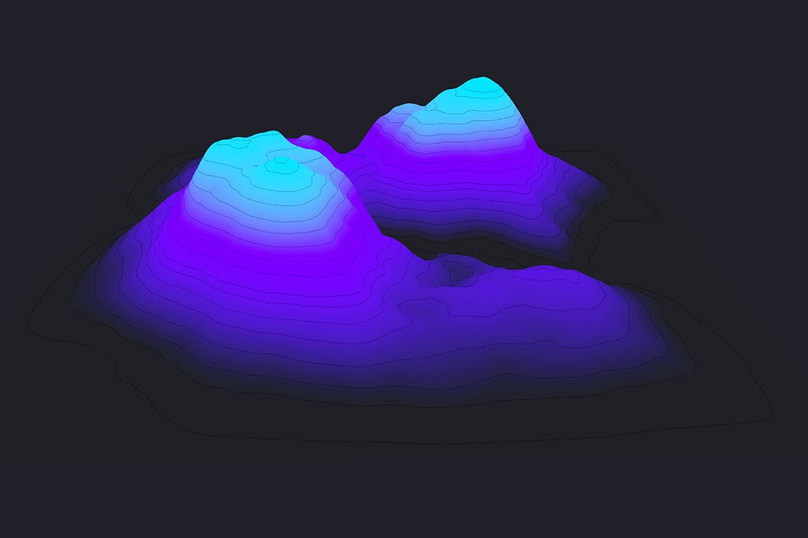 10款抽象等高线渐变山谷丘陵图片背景素材 Landscape Elevation Map Backgrounds_img_2