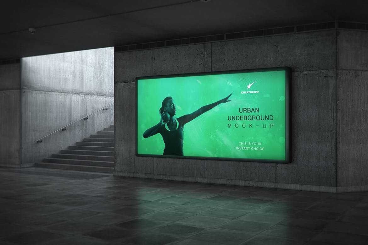 20款城市地下通道灯箱&广告牌海报样机模板 Urban Underground Lightbox & Billboard Mockups_img_2