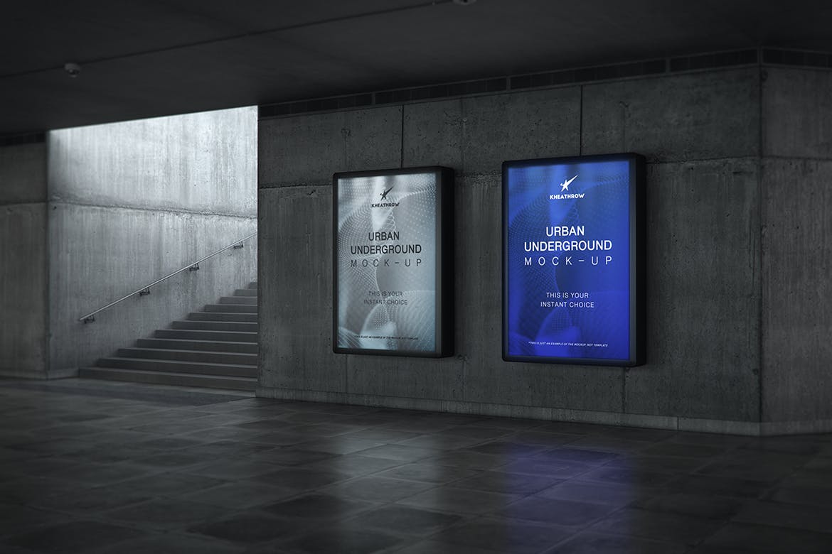 20款城市地下通道灯箱&广告牌海报样机模板 Urban Underground Lightbox & Billboard Mockups_img_2