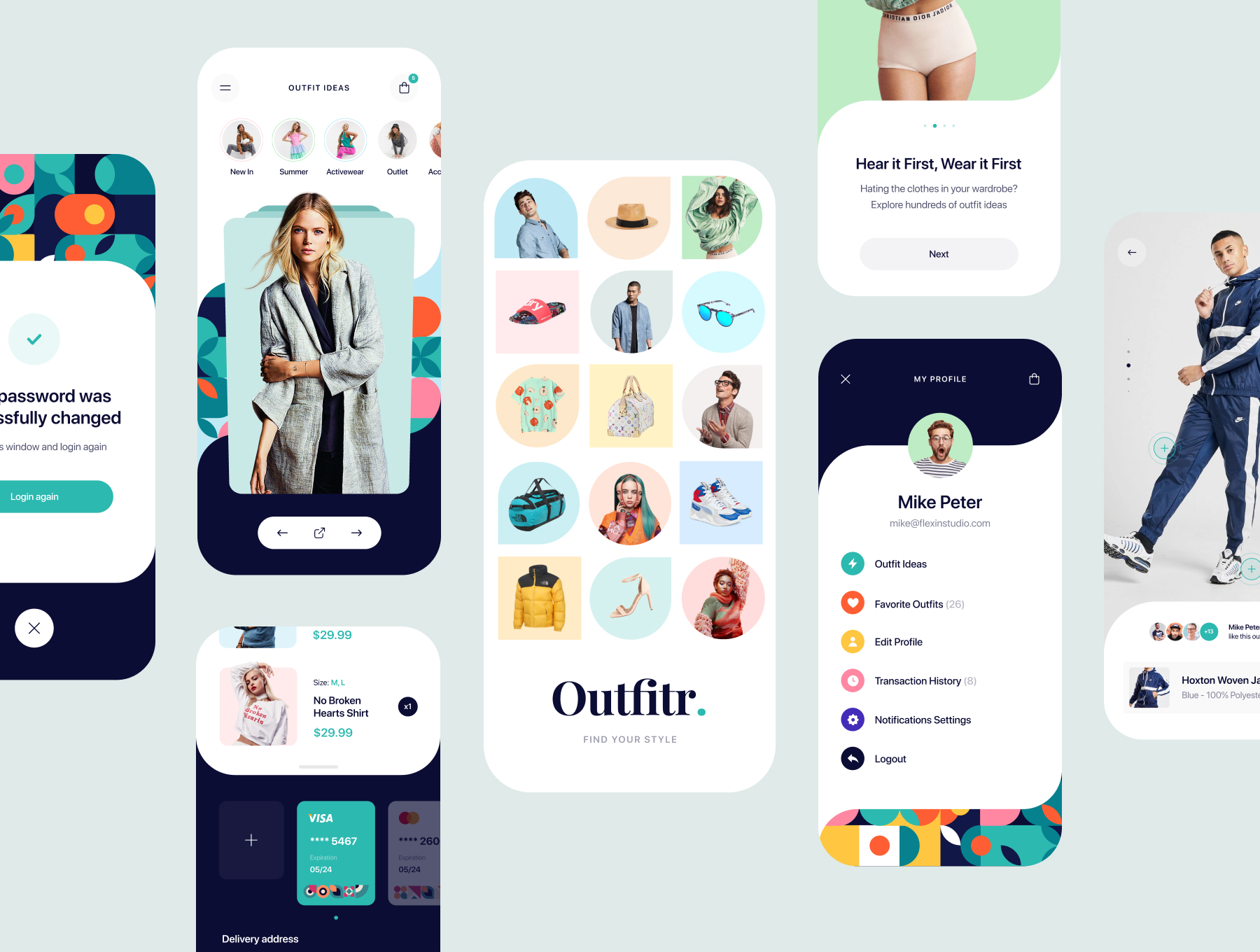 时尚潮流服装商城应用程序APP界面设计UI套件 Outfitr - Fashion UI Kit_img_2