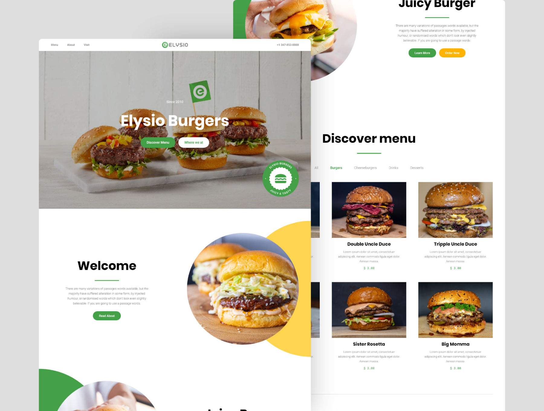 食品咖啡店餐饮网站WEB登陆页设计UI套件 Elysio - Food Web UI Kit_img_2