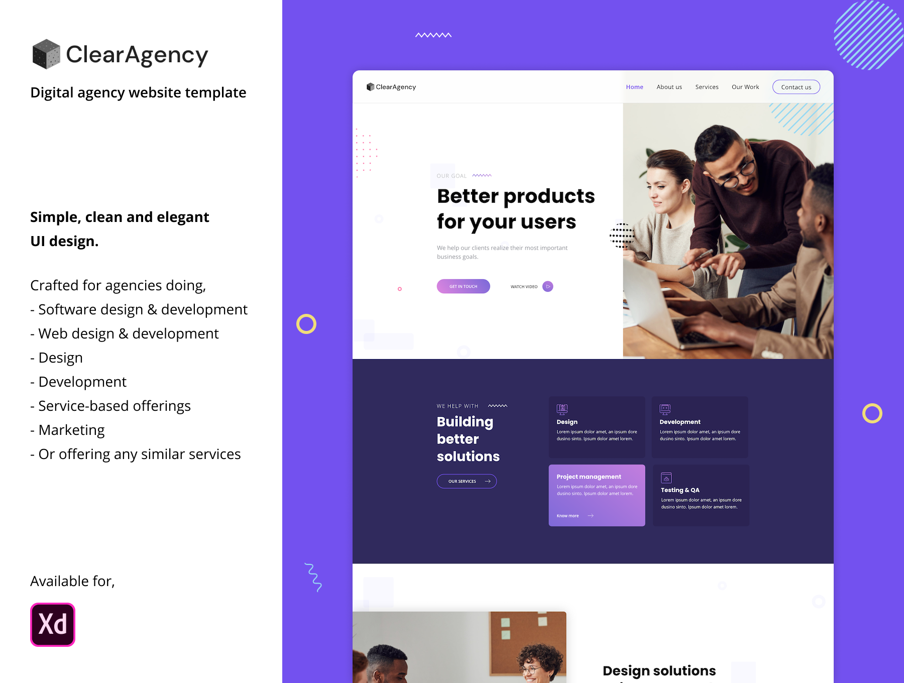 简约设计IT服务企业官网WEB设计UI套件 ClearAgency - Digital Agency Website Template_img_2