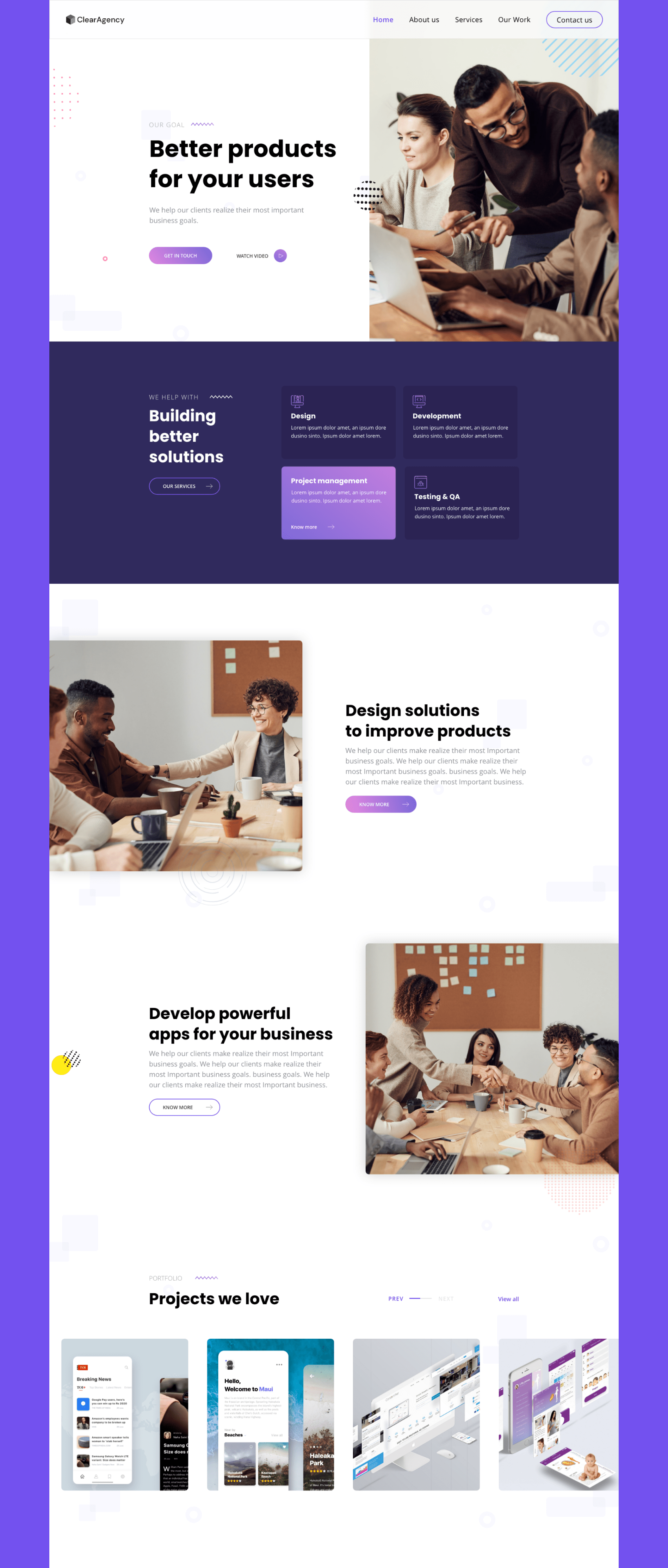 简约设计IT服务企业官网WEB设计UI套件 ClearAgency - Digital Agency Website Template_img_2