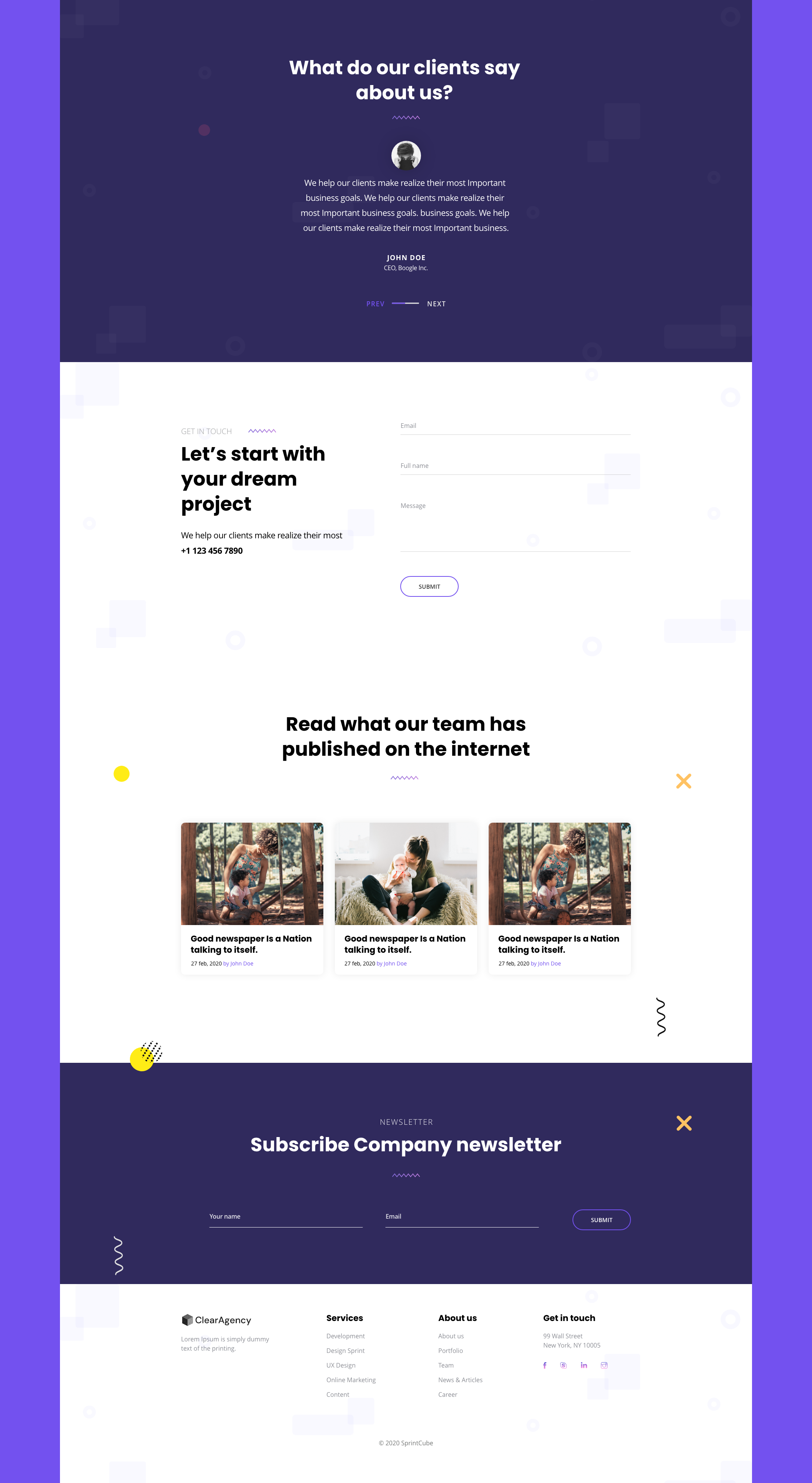 简约设计IT服务企业官网WEB设计UI套件 ClearAgency - Digital Agency Website Template_img_2