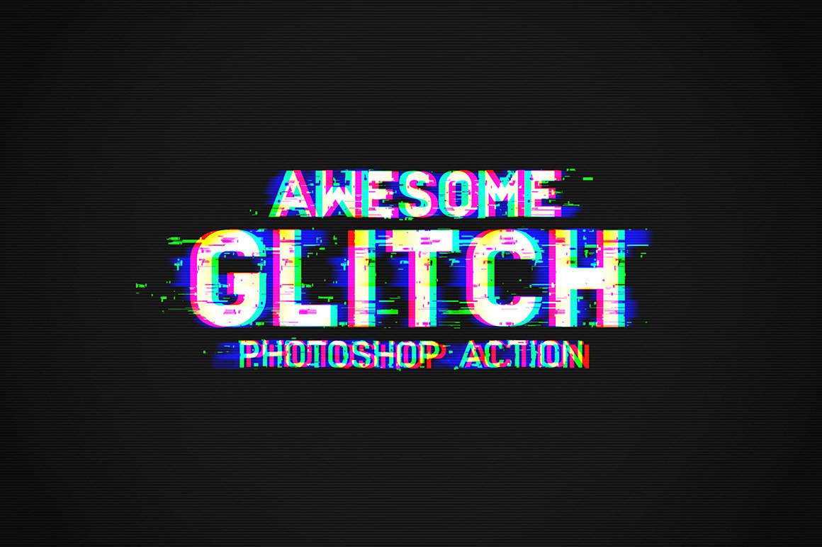 故障风毛刺效果图片后期处理PS动作 Glitch Photoshop Action_img_2