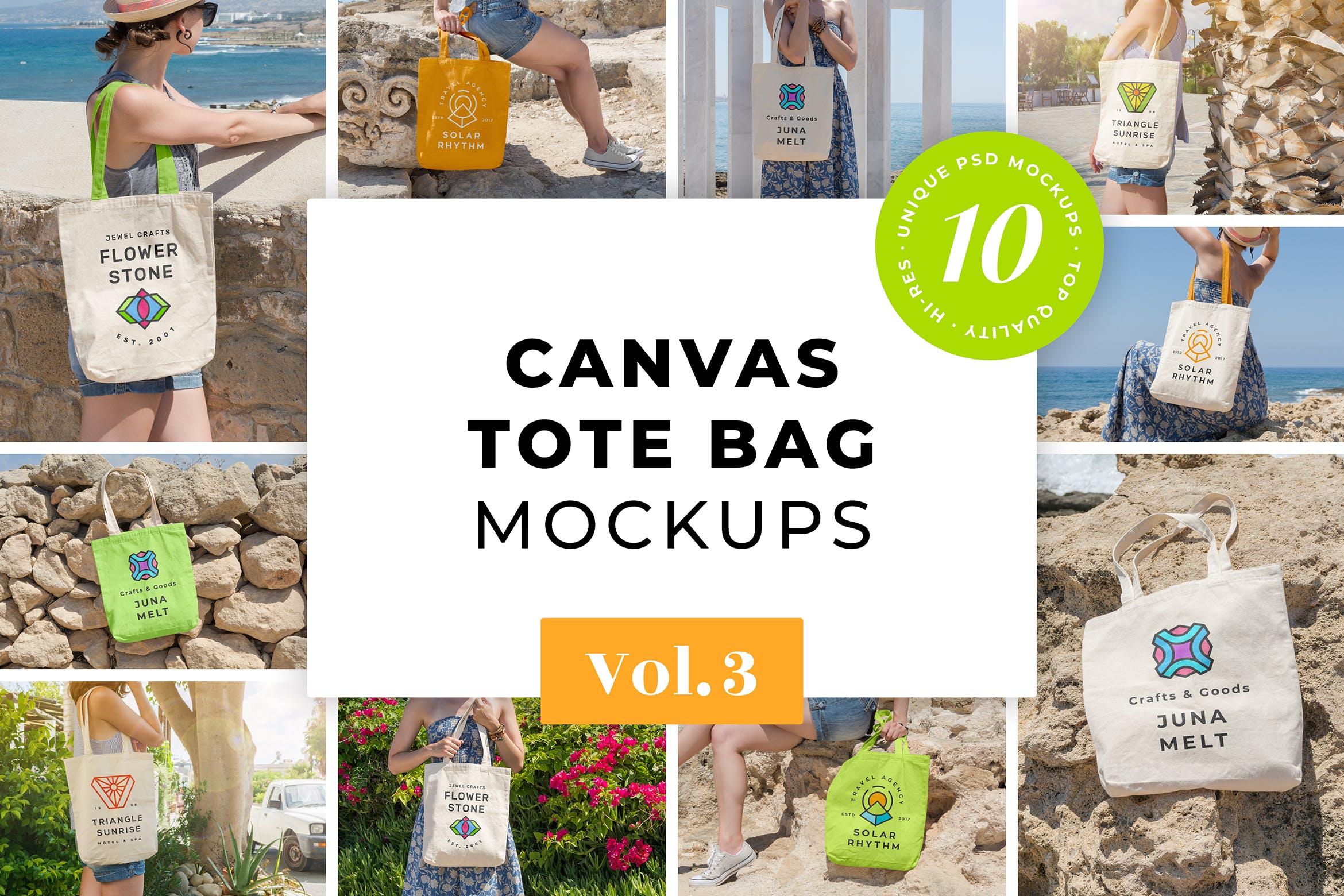 10款潮流帆布手提袋样机模板 Canvas Tote Bag Mockups Pack Vol. 3_img_2