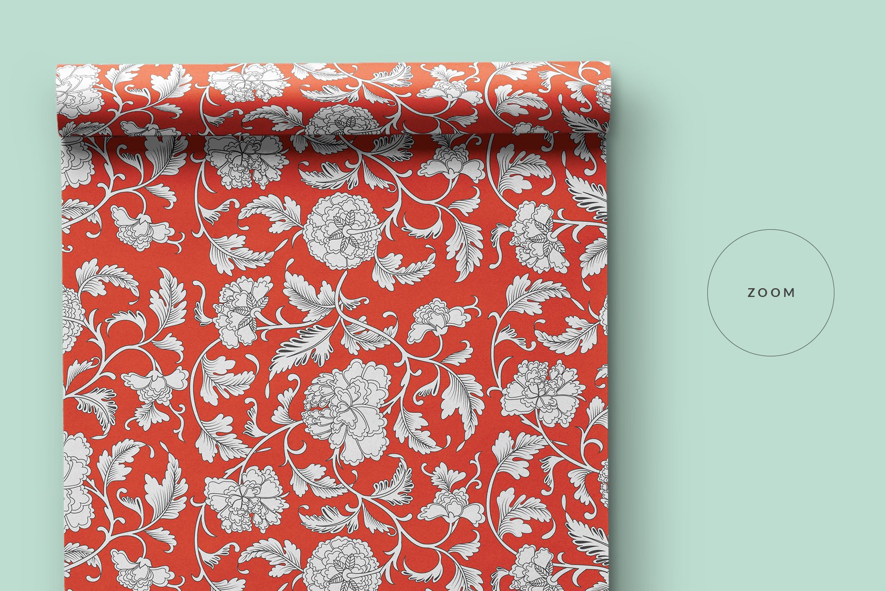 顶视图包装卷纸PSD样机模板 Top View Wrapping Paper Roll Mockup_img_2