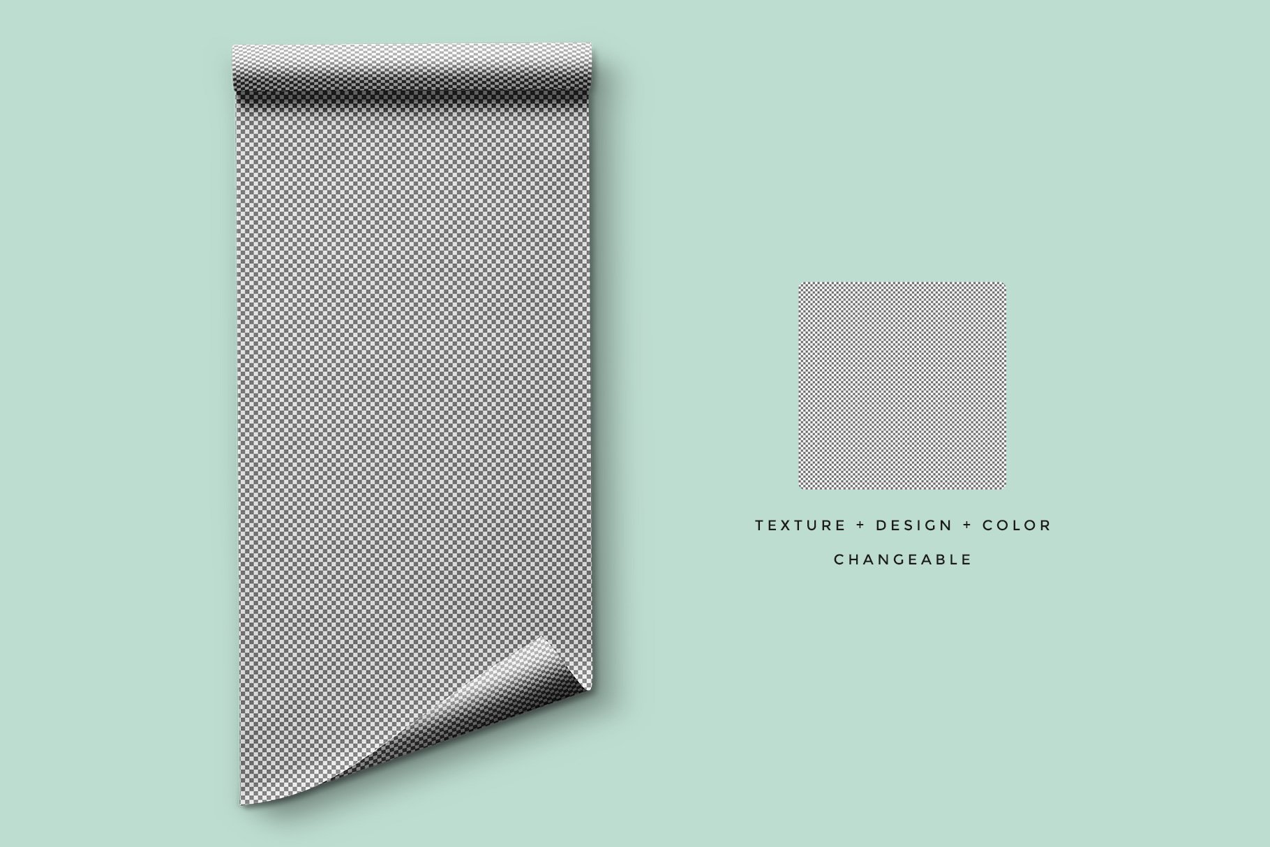 顶视图包装卷纸PSD样机模板 Top View Wrapping Paper Roll Mockup_img_2