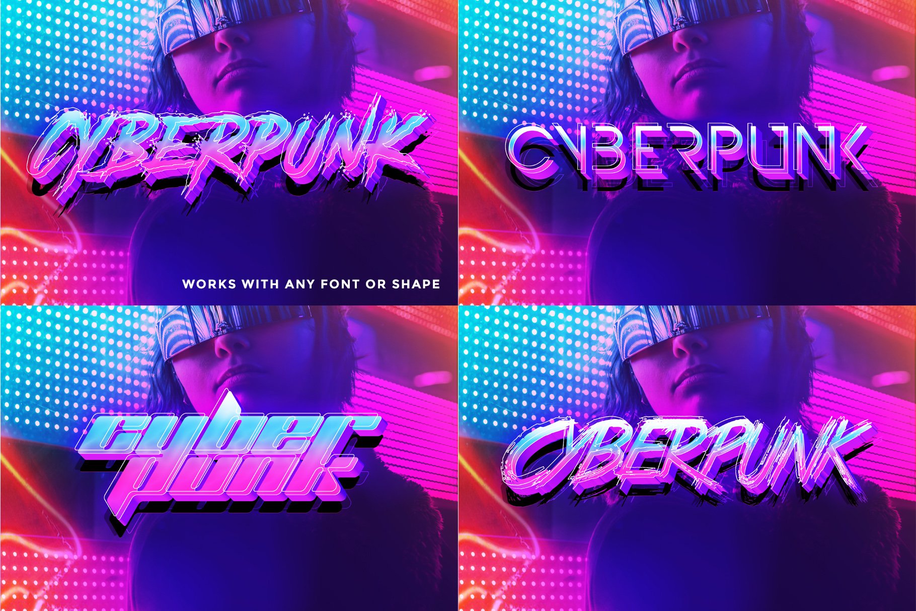 30款潮流3D立体文字PS图层样式 3D Text Effects Bundle Vol.4_img_2