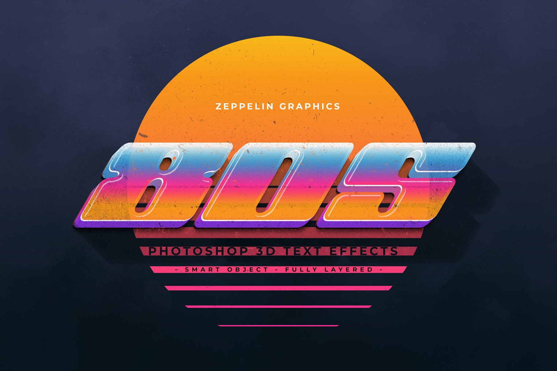 30款潮流3D立体文字PS图层样式 3D Text Effects Bundle Vol.4_img_2