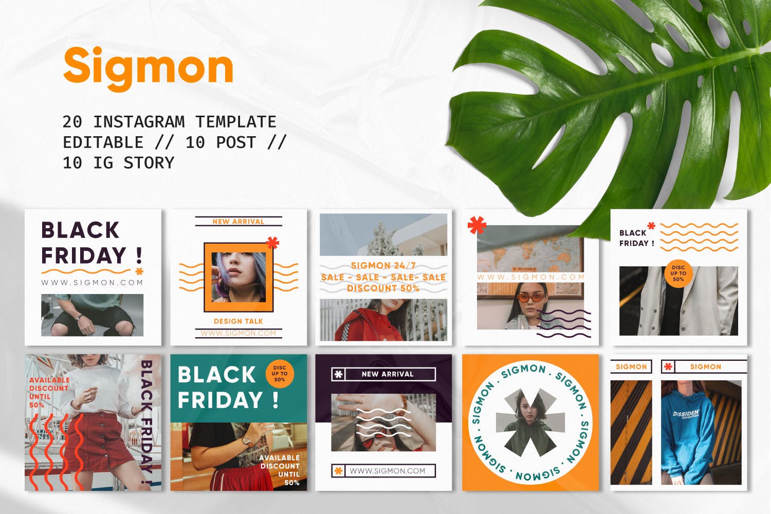 潮流品牌推广新媒体海报PSD模板 Sigmon Social Media Template Stories_img_2