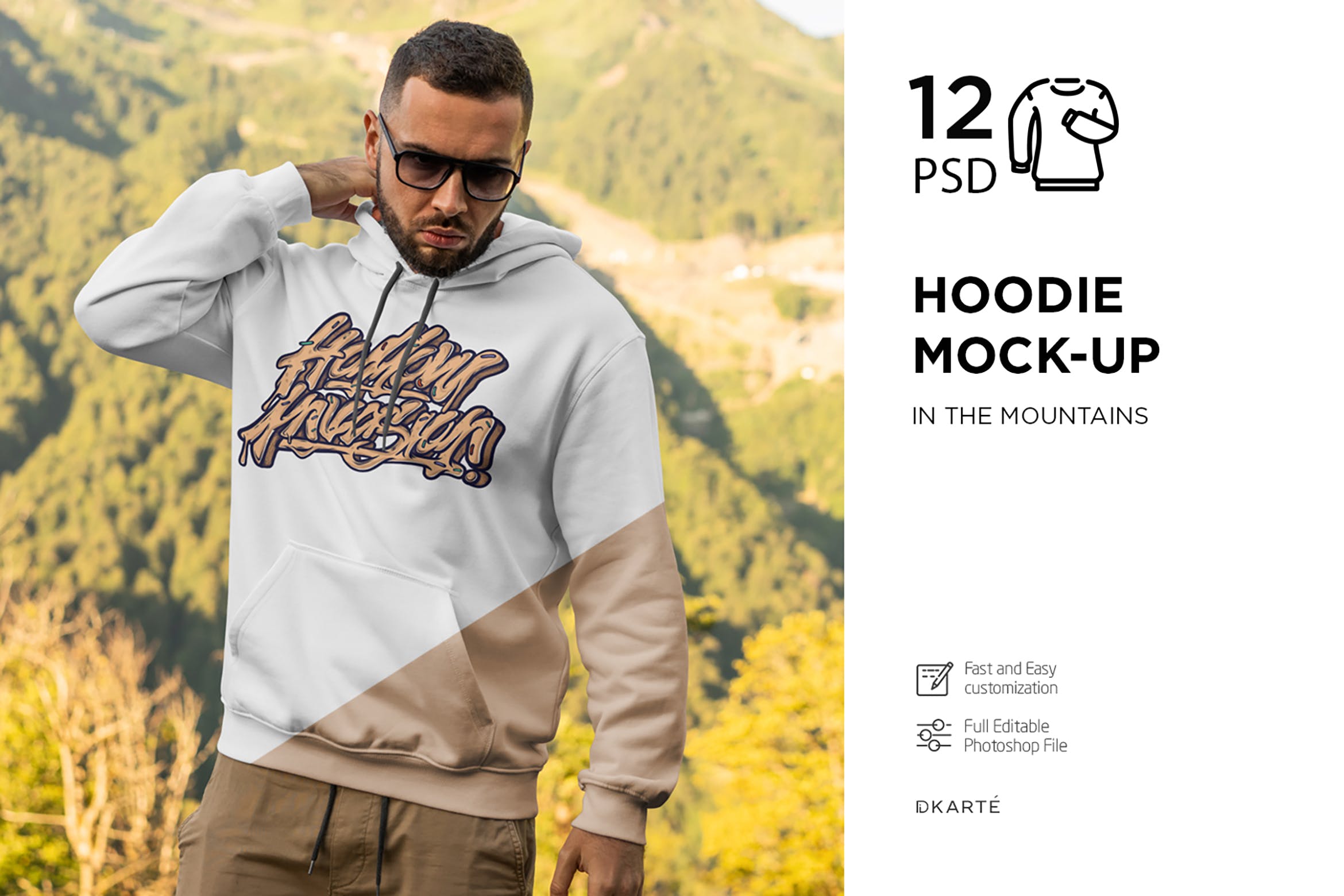 12款男士连衣帽卫衣样机模板 Hoodie Mockup Mountains_img_2