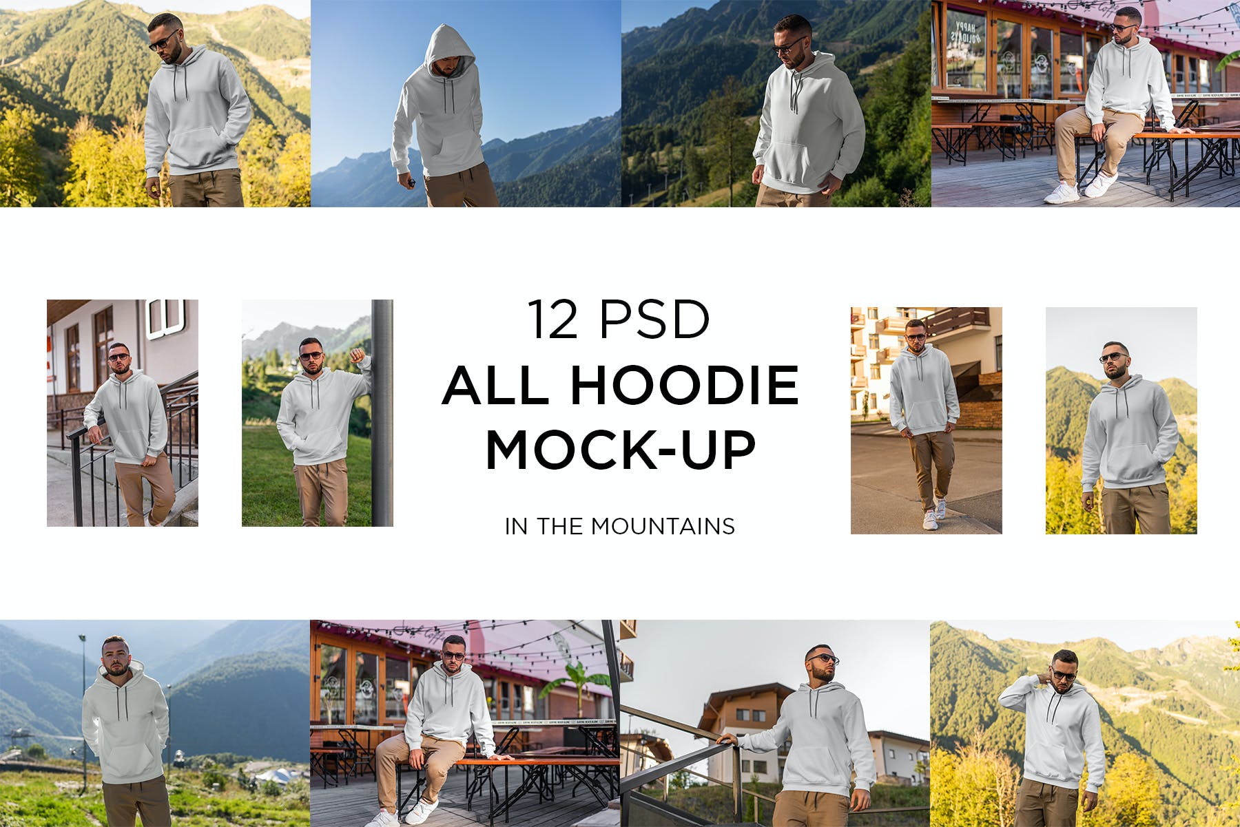 12款男士连衣帽卫衣样机模板 Hoodie Mockup Mountains_img_2