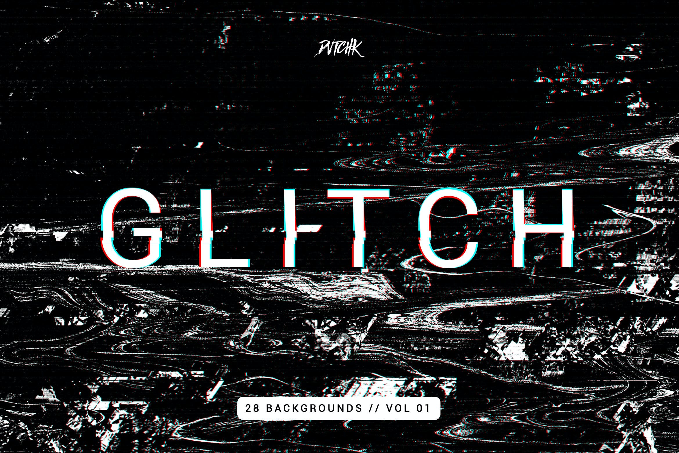 28款故障失真效果背景纹理底纹素材 Glitch Intense Backgrounds Vol. 01_img_2