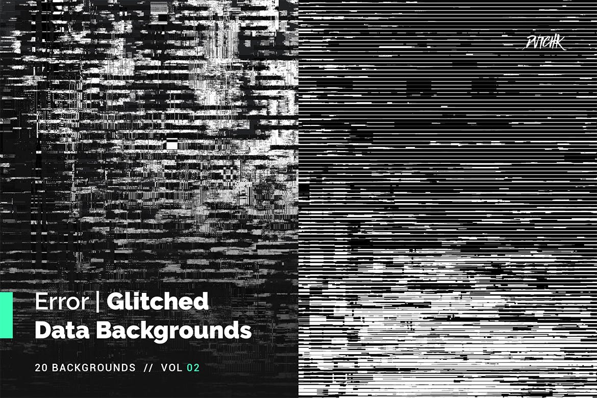 20款故障失真背景纹理底纹素材 Error | Glitched Data Backgrounds | Vol. 02_img_2