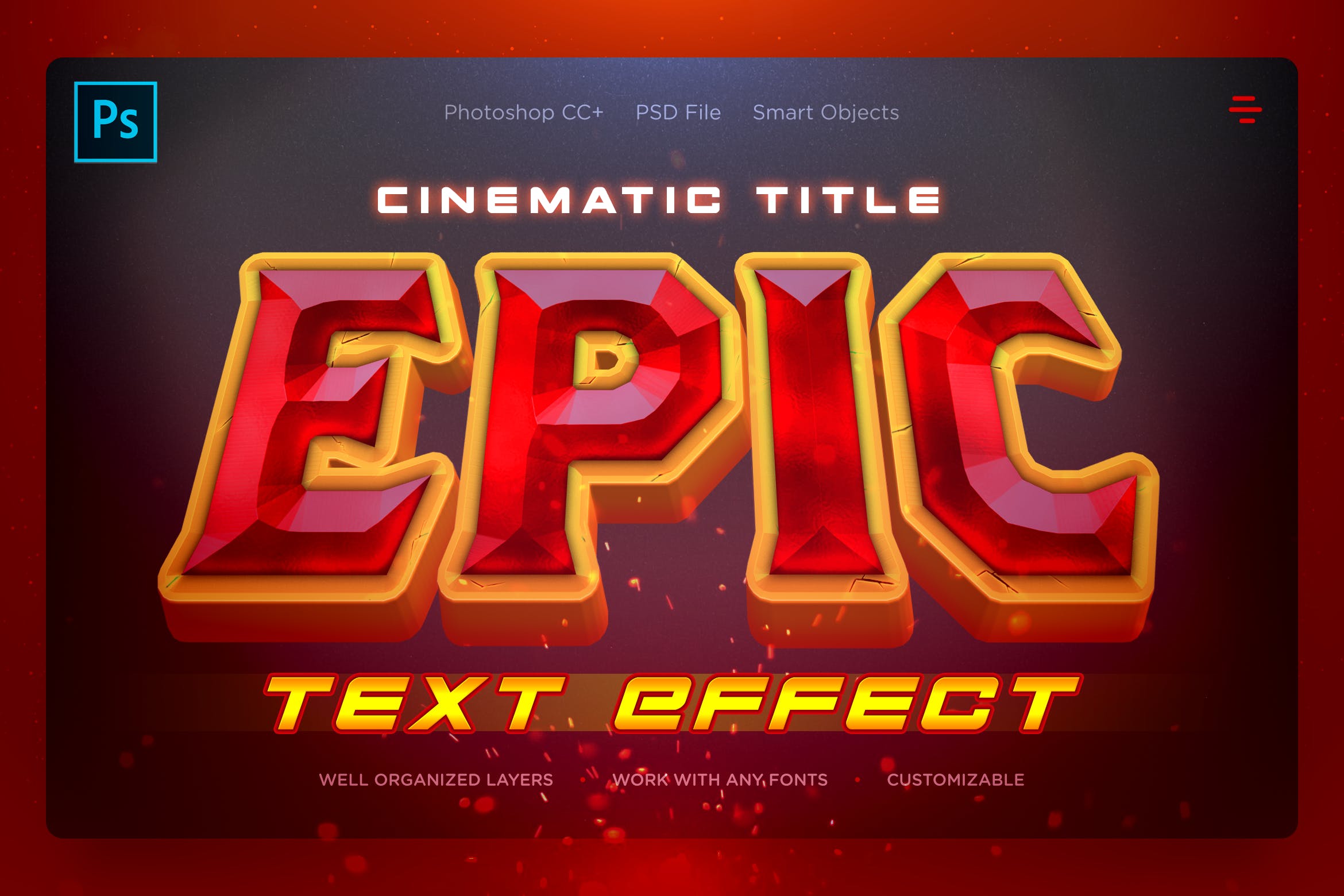 史诗电影标题文字设计PS图层样式 EPIC - Cinematic Text Effects_img_2