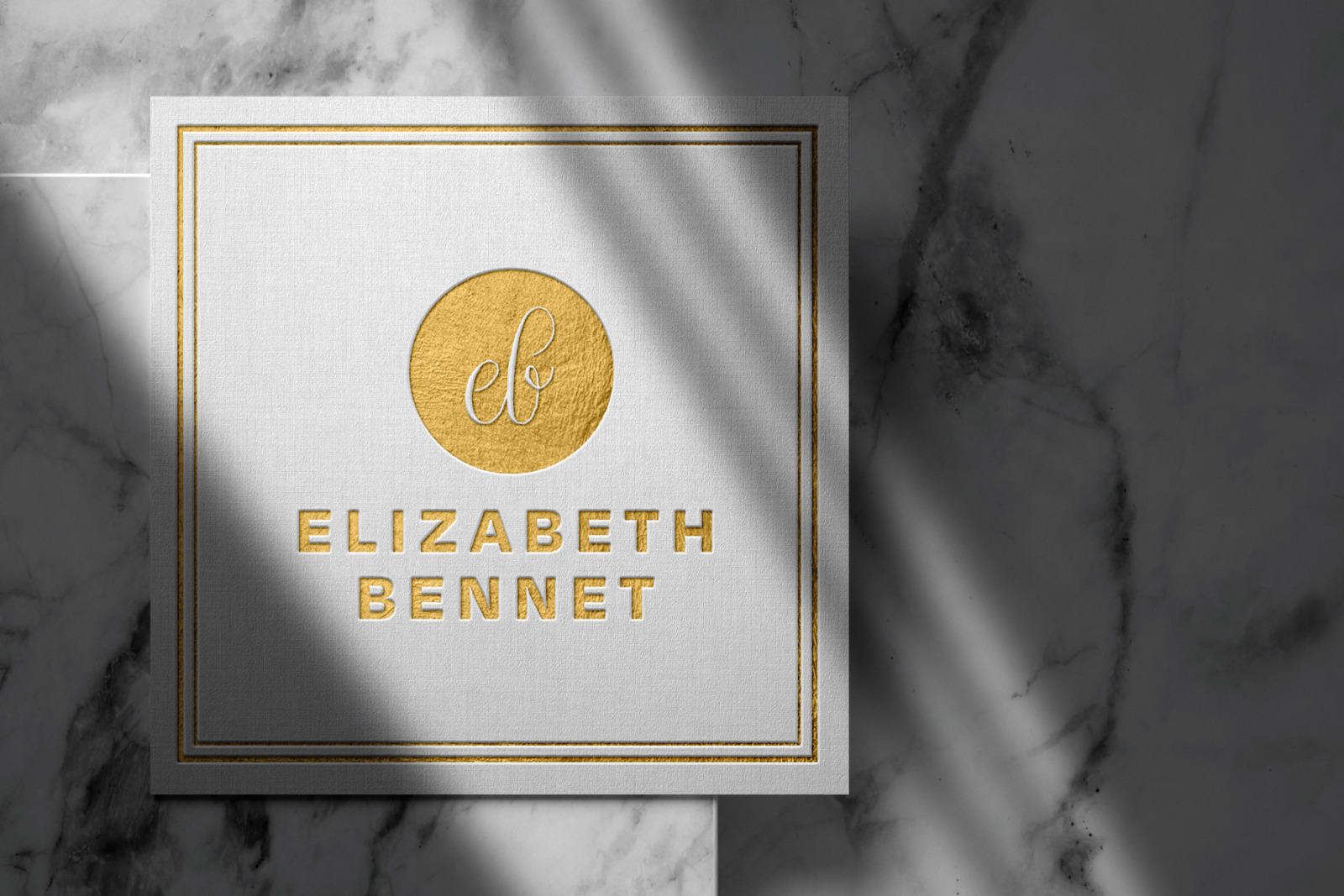 12款优雅豪华烫金压印印刷工艺徽标标志样机集 Elegant Luxury Logo Mockup Set_img_2