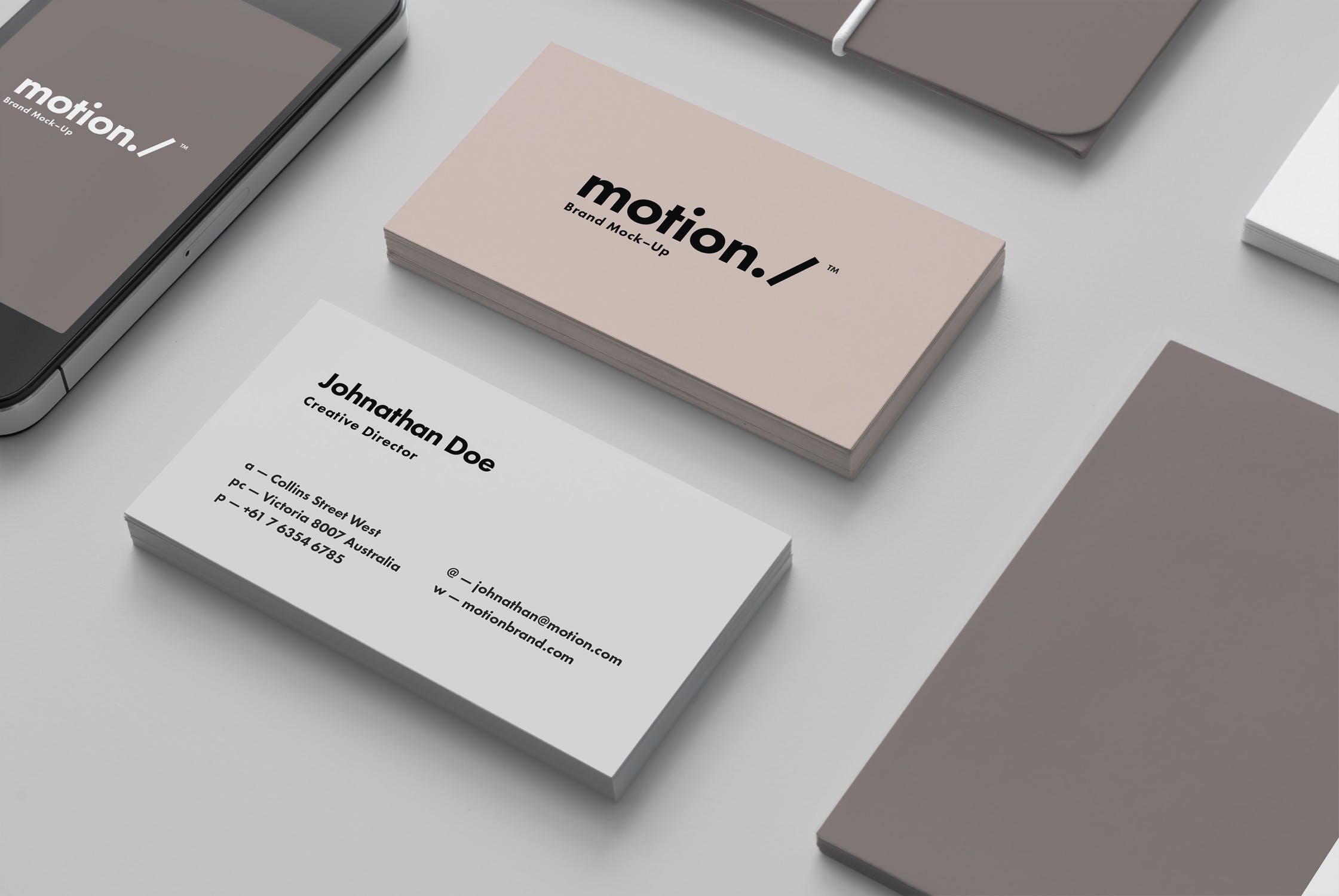 简约品牌VI办公用品设计AI模板 Motion Branding Print Pack_img_2