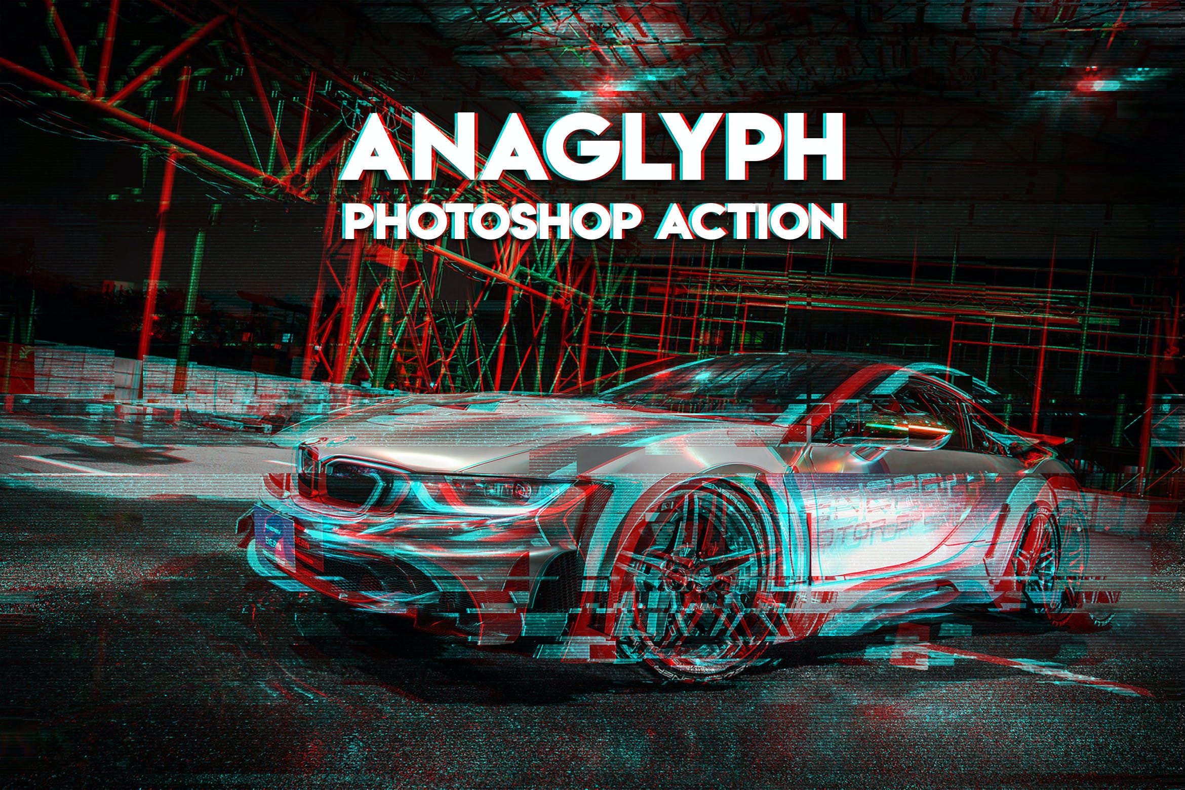 潮流故障风立体失真效果PS动作 Anaglyph Photoshop Action_img_2