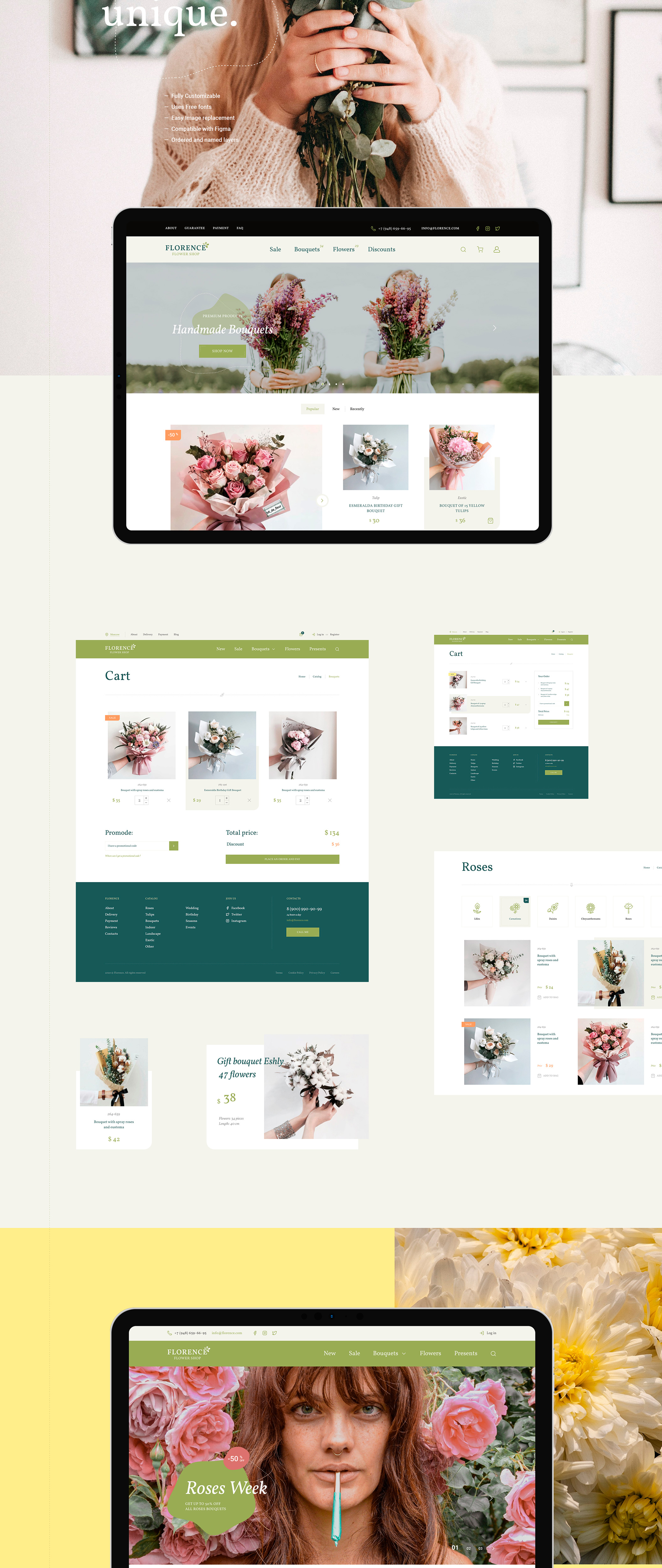 时尚花店电子商城网站WEB设计模板 Florence - eCommerce Web UI Kit_img_2