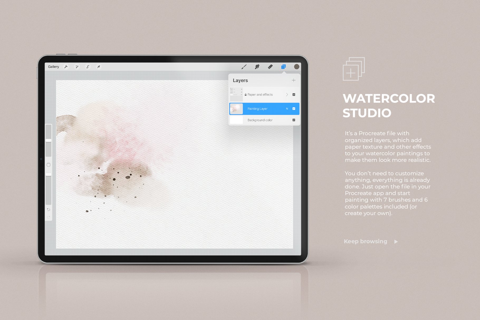 水彩绘画质感Procreate笔刷套装 Realistic Procreate Watercolor Kit_img_2
