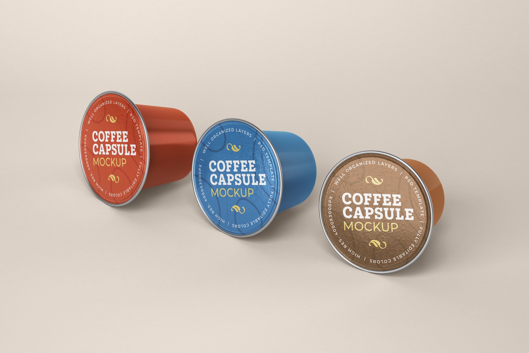 10款咖啡胶囊外包装样机模板 Coffee Capsule Mockup Set_img_2