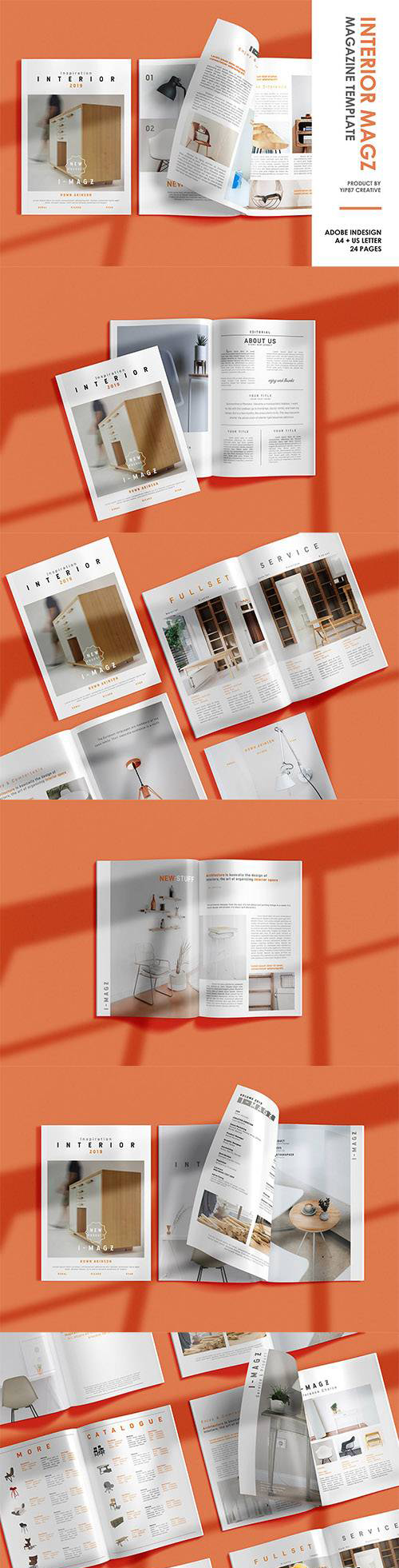 时尚简约室内家具杂志画册模板 Fashion Simple Interior Furniture Magazine Album Template_img_2