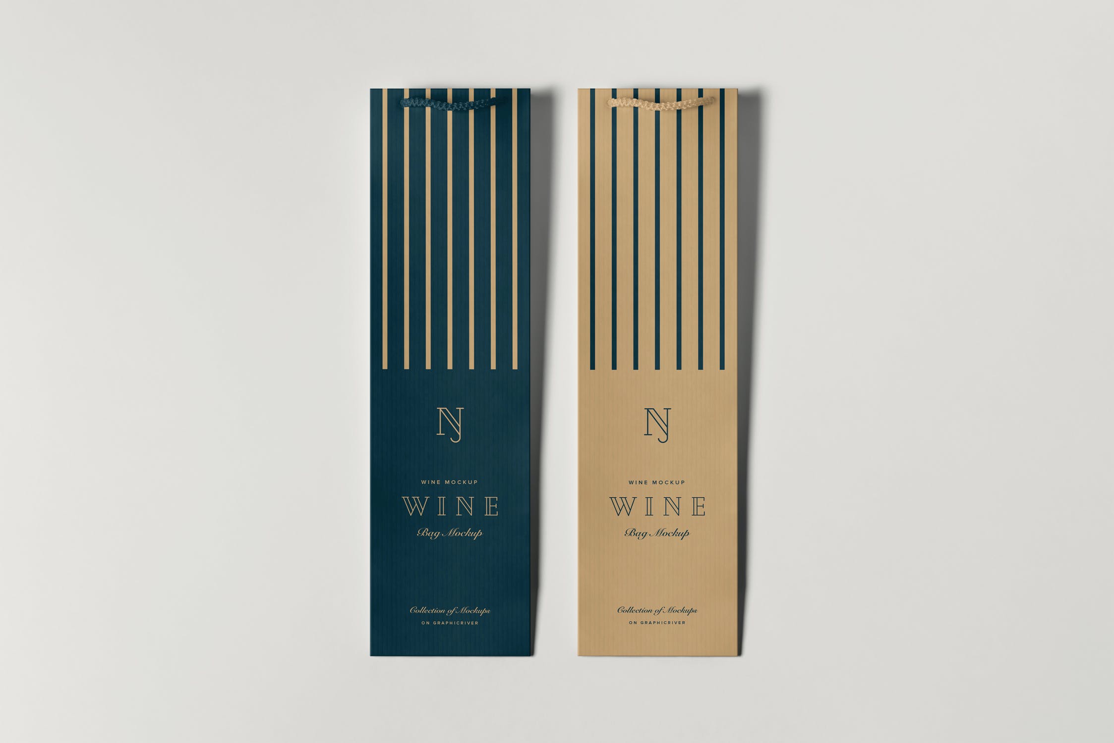 葡萄酒瓶包装袋样机模板 Wine Bag & Bottle Mockup 2_img_2