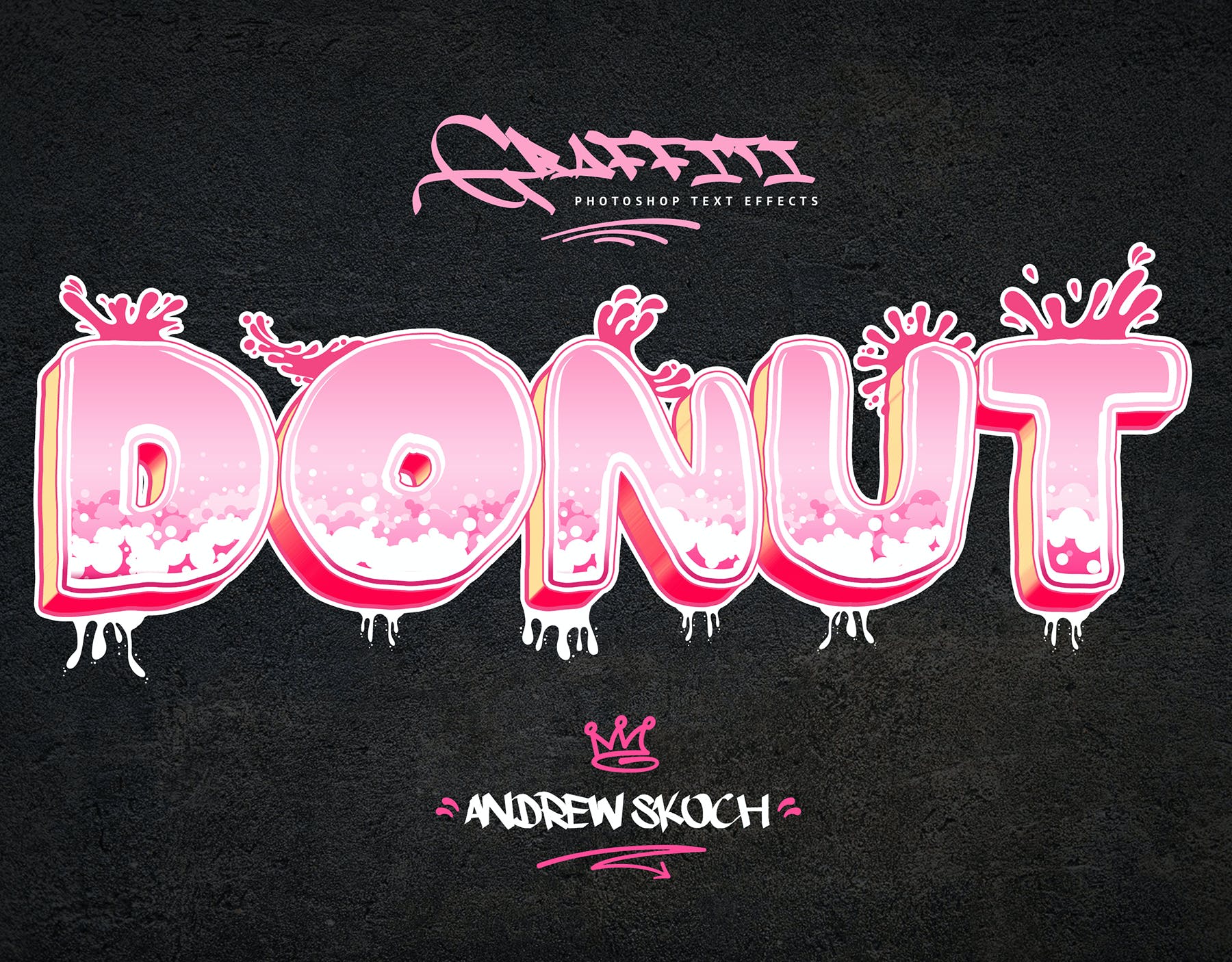 30款潮流街头炫酷涂鸦艺术立体文字样式模板 Graffiti Text Effects - 30 PSD_img_2