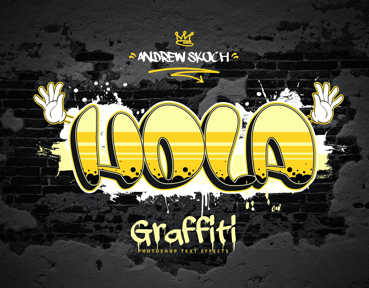 30款潮流街头炫酷涂鸦艺术立体文字样式模板 Graffiti Text Effects - 30 PSD_img_2