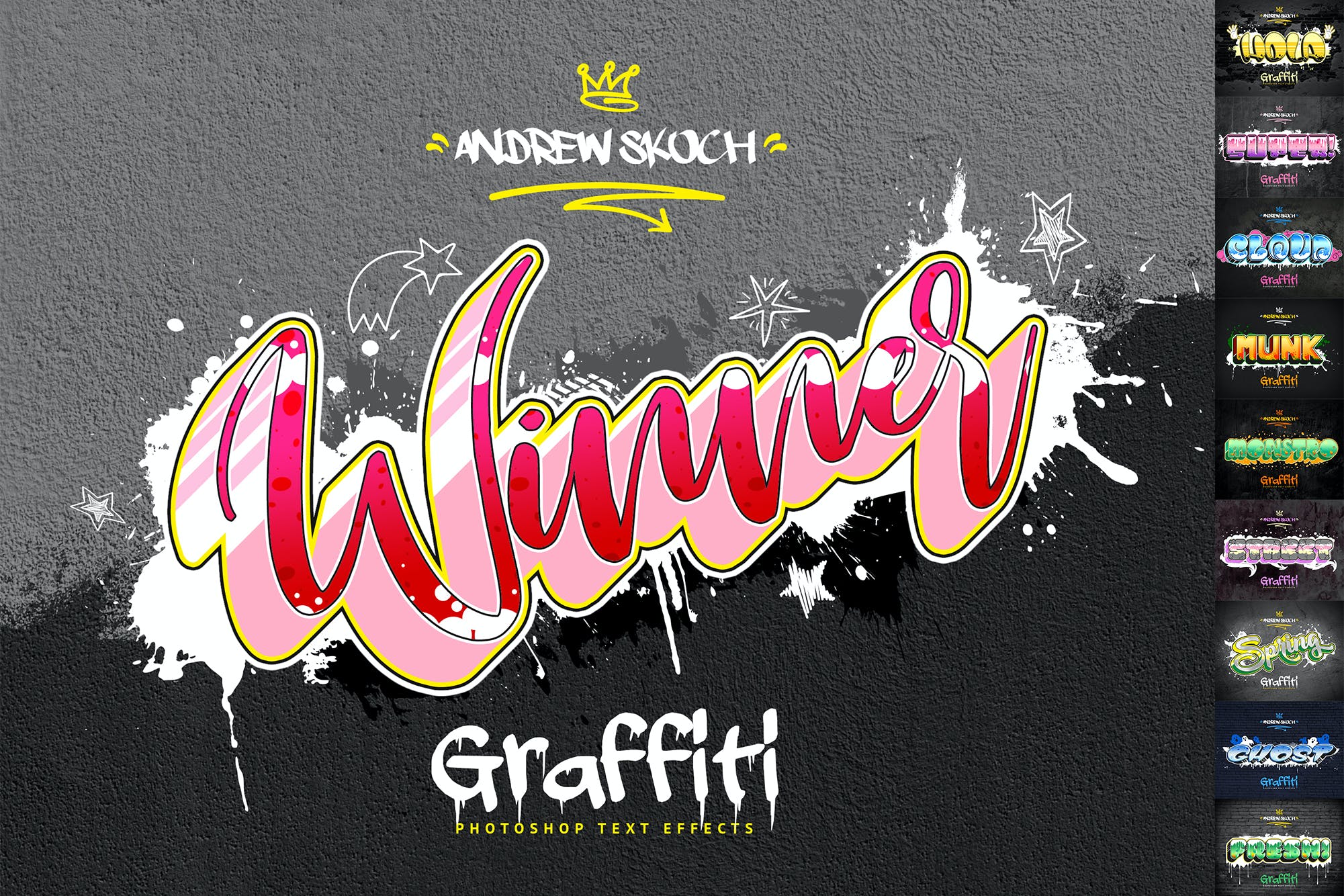 30款潮流街头炫酷涂鸦艺术立体文字样式模板 Graffiti Text Effects - 30 PSD_img_2