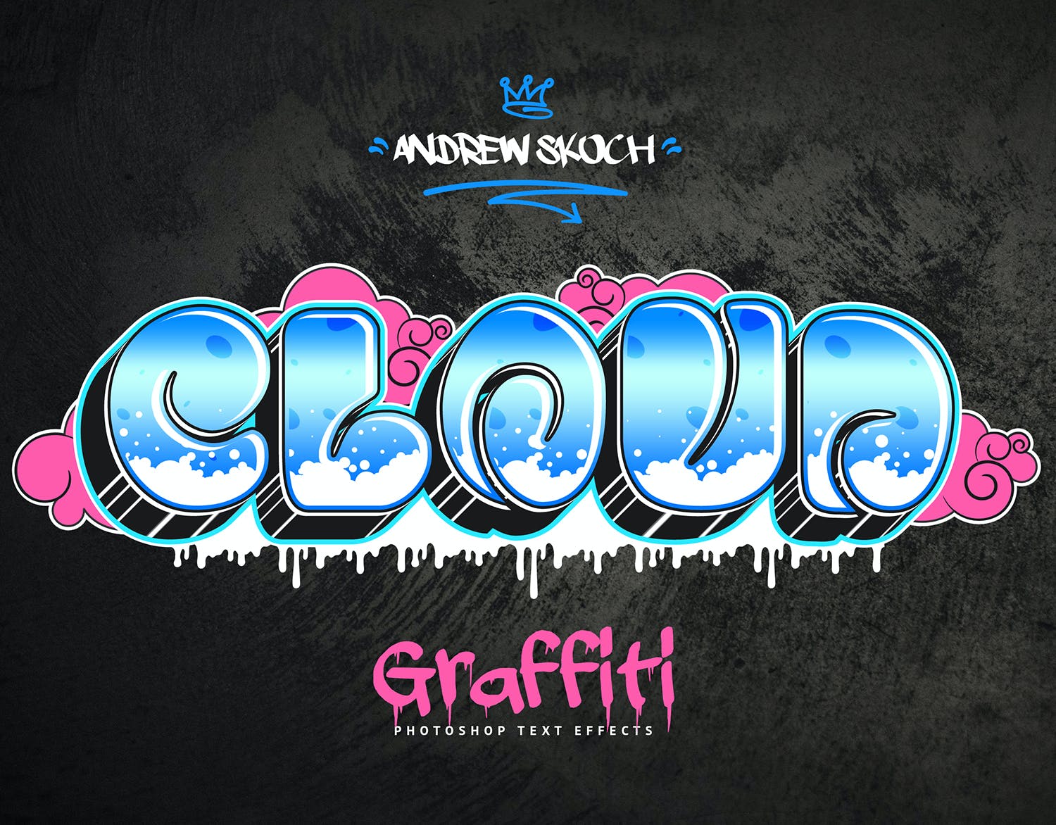 30款潮流街头炫酷涂鸦艺术立体文字样式模板 Graffiti Text Effects - 30 PSD_img_2