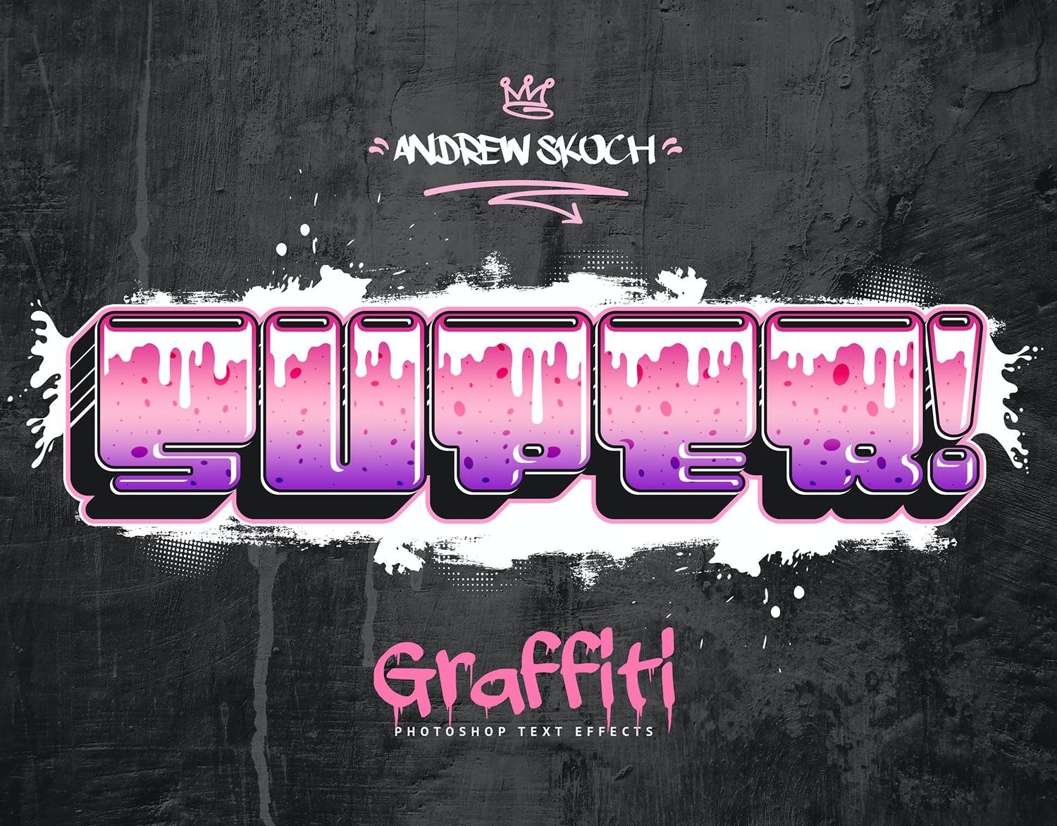 30款潮流街头炫酷涂鸦艺术立体文字样式模板 Graffiti Text Effects - 30 PSD_img_2