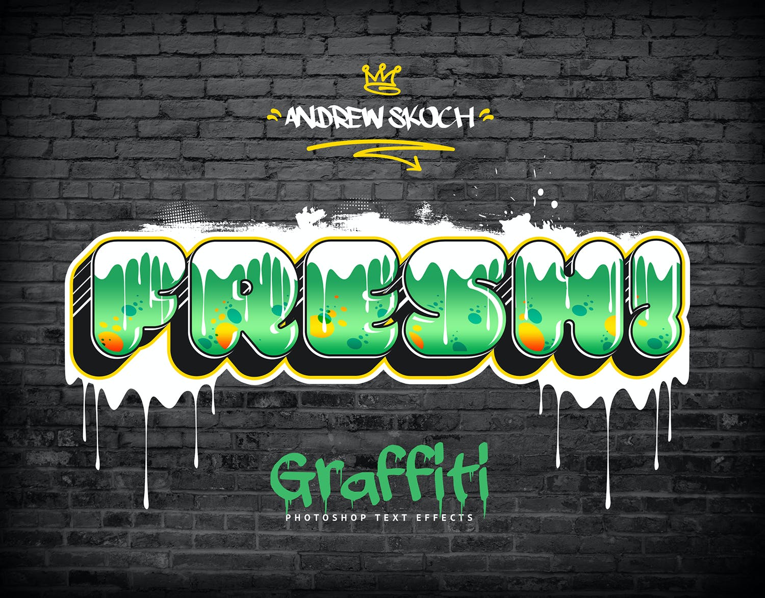 30款潮流街头炫酷涂鸦艺术立体文字样式模板 Graffiti Text Effects - 30 PSD_img_2