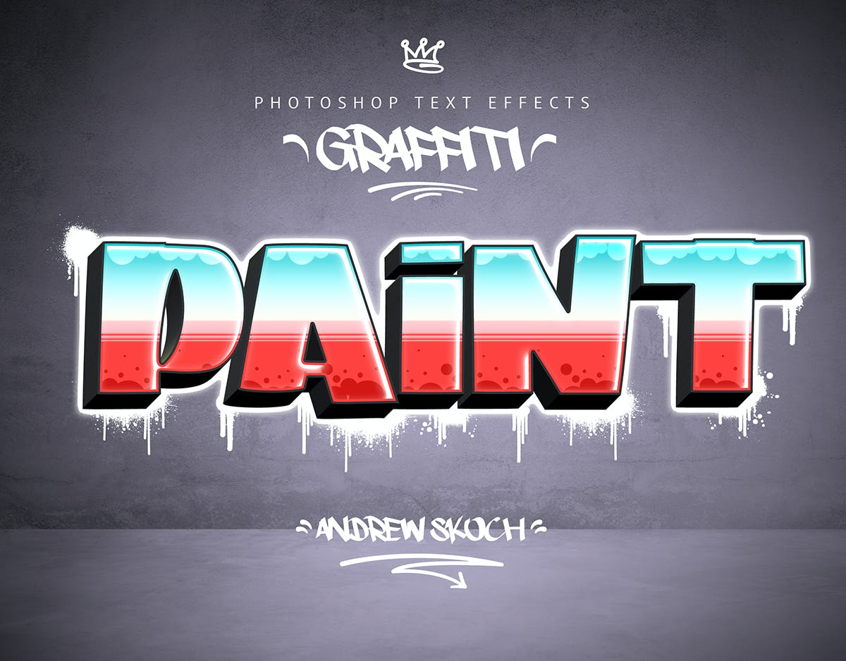 30款潮流街头炫酷涂鸦艺术立体文字样式模板 Graffiti Text Effects - 30 PSD_img_2