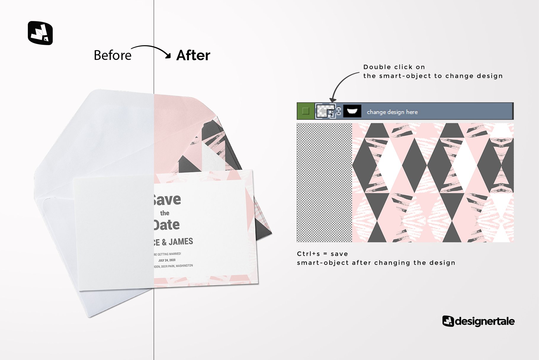 邀请函卡片信封样机模板 Rectangular Envelope & Card Mockup_img_2