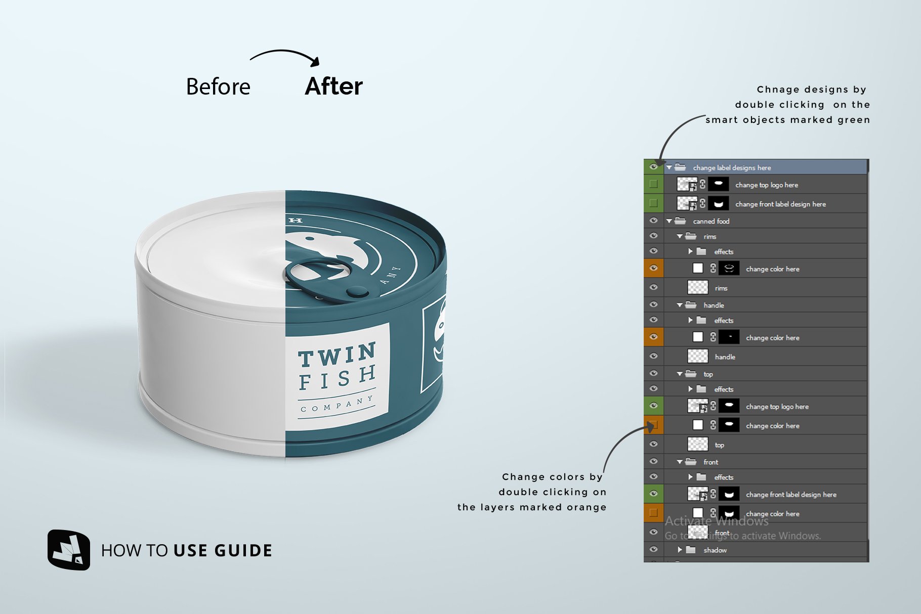 圆形食品罐头金属罐样机模板 Circular Can Food Packaging Mockup_img_2