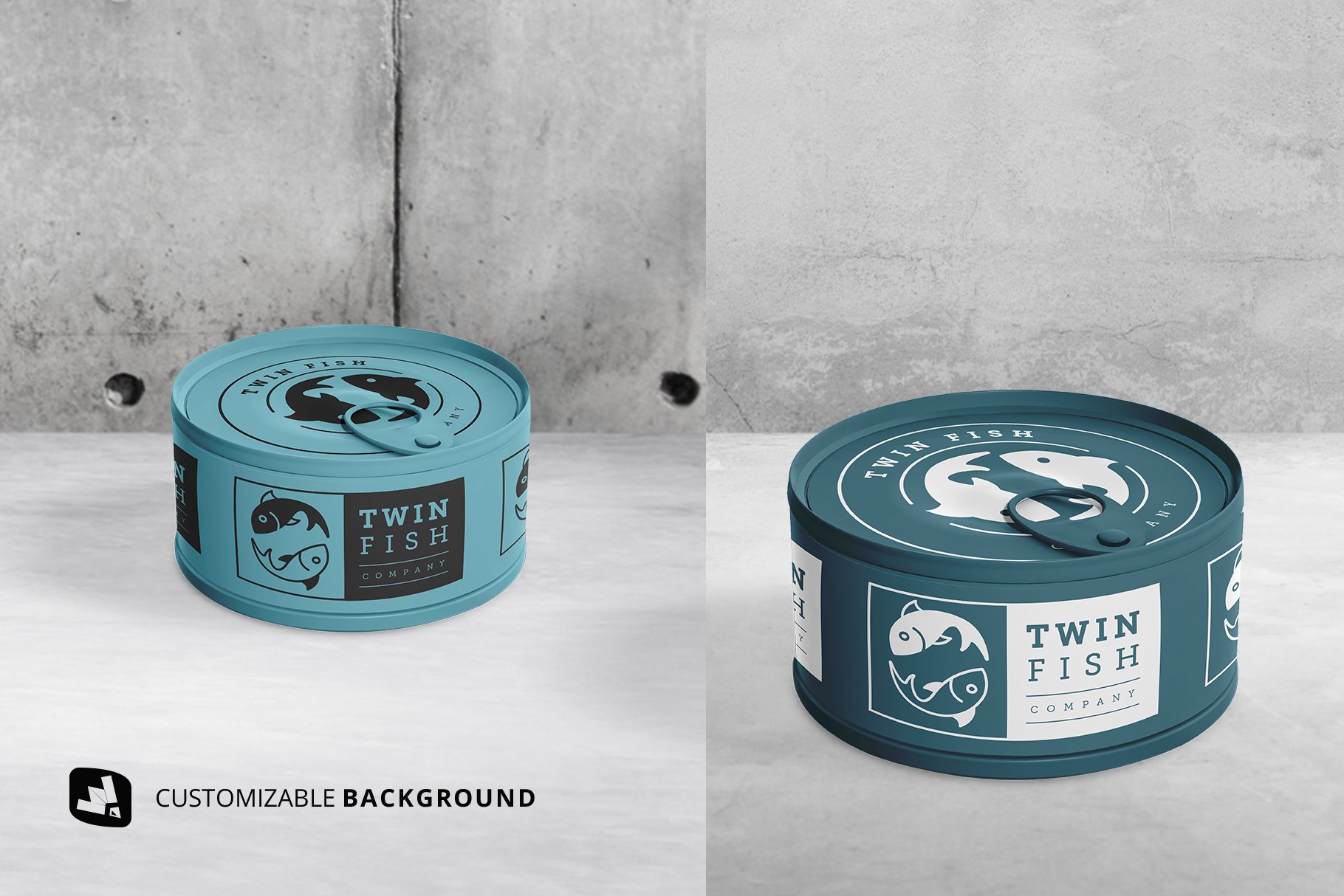 圆形食品罐头金属罐样机模板 Circular Can Food Packaging Mockup_img_2