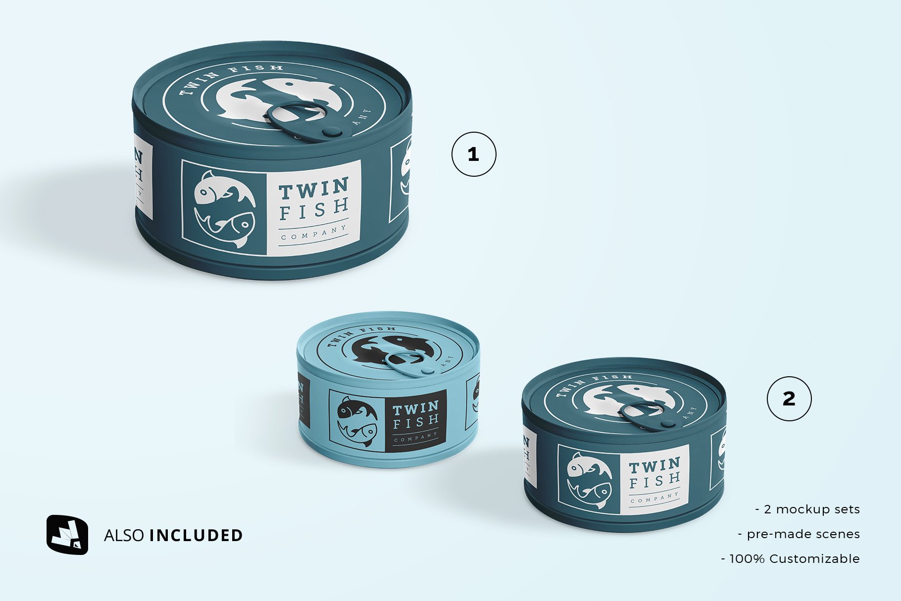 圆形食品罐头金属罐样机模板 Circular Can Food Packaging Mockup_img_2