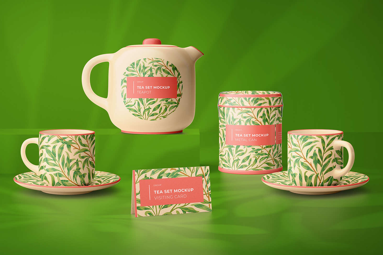 7款陶瓷茶具茶杯样机模板 Tea Set Mockup_img_2