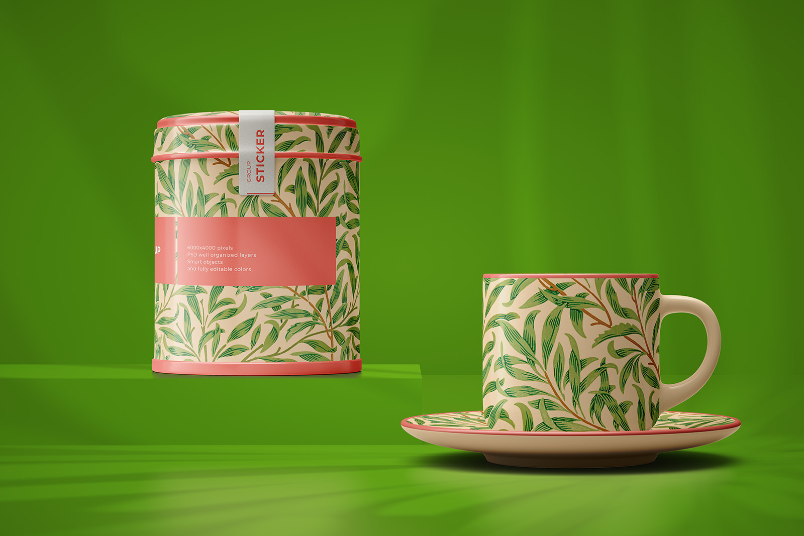 7款陶瓷茶具茶杯样机模板 Tea Set Mockup_img_2